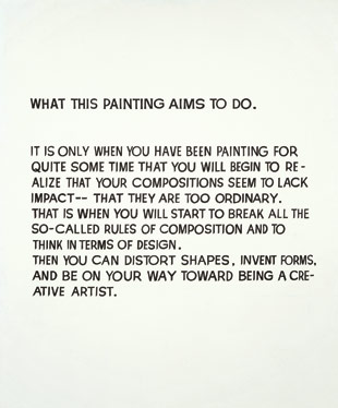 John Baldessari, What This Painting Aims to Do, 1966-68