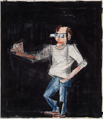 Michael Hurson, Artist at Work #3, 1981. Graphite, pastel and conté crayon on paper, 30 x 28 inches